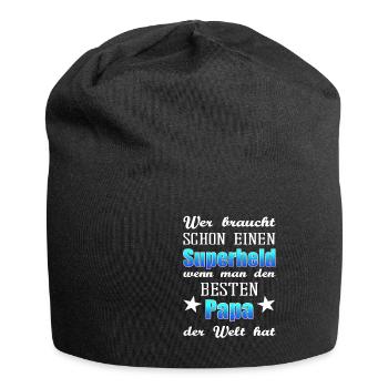 Geschenk für den besten Vater und Papa der Welt - Jersey-Beanie - Schwarz - Vorne