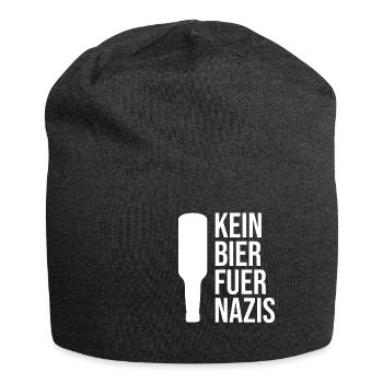 No beer for Nazis | Anti-racism, against the law - Jersey Beanie - charcoal grey - Front