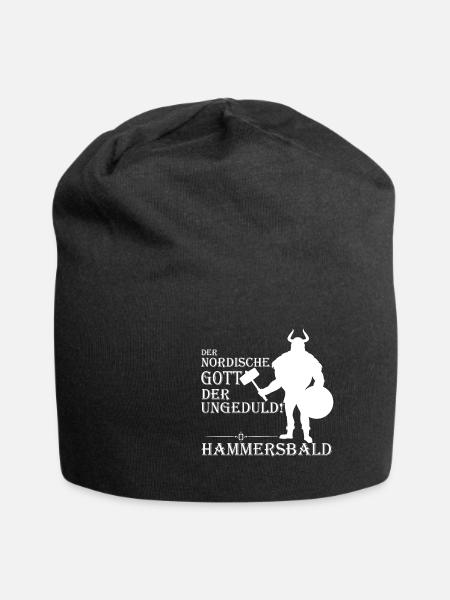 Wikinger - Jersey-Beanie - Schwarz