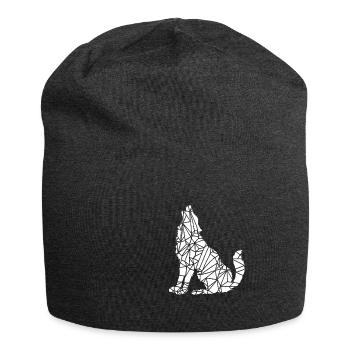 Loup géométrique - Bonnet en jersey - charbon - Devant