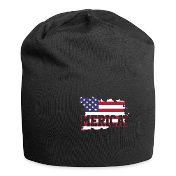 Amerika USA Flagge - Jersey-Beanie - Schwarz - Vorne