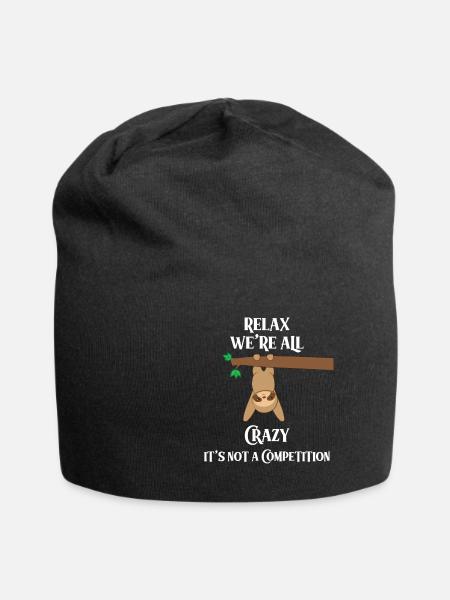 Sloth sloths - Sloth fan - Crazy - Jersey Beanie - black