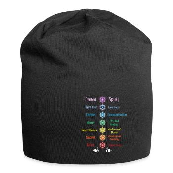 Chakra Yoga Sacred Geometry - Jersey Beanie - black - Front