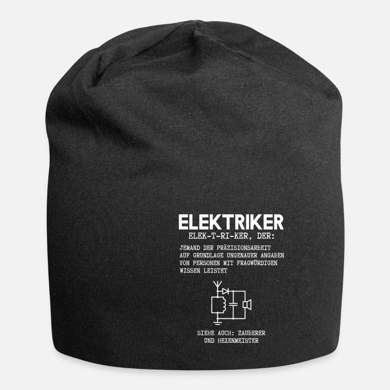 Elektriker Definition Zauberer Hexenmeister - Jersey-Beanie - Schwarz
