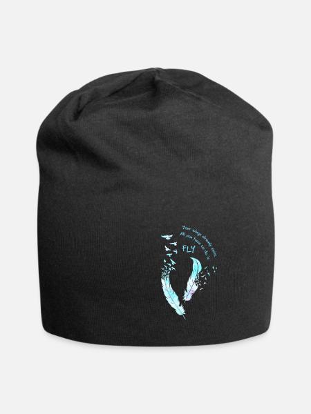 Fly Feather Plumage - Jersey Beanie - black