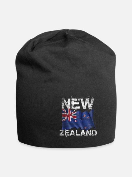 Neuseeland - Jersey-Beanie - Schwarz