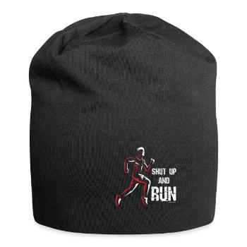 Cadeau de motivation ou de jogging cool pour Shut Up And Run - Bonnet en jersey - noir - Devant