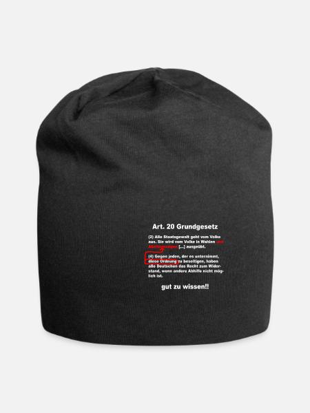 Artikel 20 Grundgesetz Widerstand - Jersey-Beanie - Schwarz