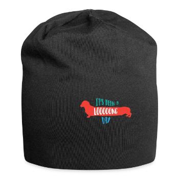 Dachshund Dachshund Teckel Mate Chiot Dachshund - Bonnet en jersey - noir - Devant
