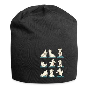 Ziege Ziegen Bauer Welpen Yoga Gymnastik Geschenk - Jersey-Beanie - Schwarz - Vorne