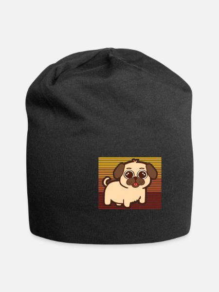Mops Hund Welpe Welpe - Jersey-Beanie - Schwarz