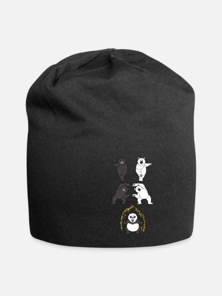 Panda Pandas Fusion Anime Kawaii Manga Gift - Bonnet en jersey - noir