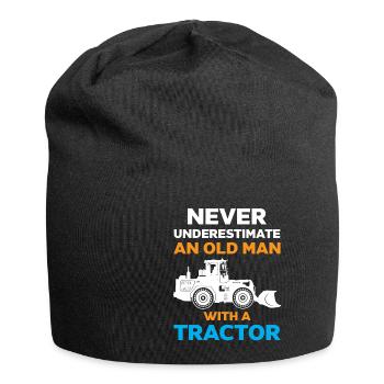 Never underestimate an old man - Jersey Beanie - black - Front