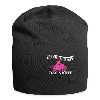 Motorradfahrerin Bikerin Motorrad Wellness Moped - Jersey-Beanie - Schwarz - Vorne