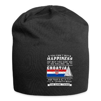 Croatia sailing, sailing ship Mediterranean gift - Jersey Beanie - black - Front