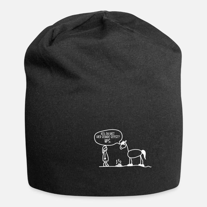 Pferd Pferde Reiter Reiten | Design - Jersey-Beanie - Schwarz