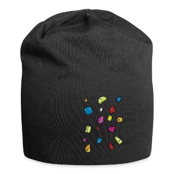 Boulder Bouldern Klettern Griffe Kletterhalle - Jersey-Beanie - Schwarz - Vorne