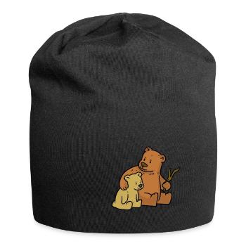 My family bear peace day - Jersey Beanie - black - Front