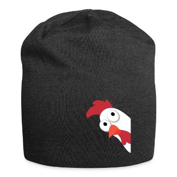 Poulet poulet poulailler oeuf coloré poule coq - Bonnet en jersey - charbon - Devant