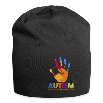 Autismus Geschenk Wohltätigkeit Aufmerksamkeit - Jersey-Beanie - Schwarz - Vorne