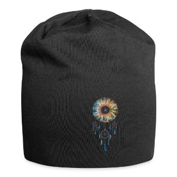 Auge Traumfänger, Iris, Spirituell Geschenk - Jersey-Beanie - Schwarz - Vorne