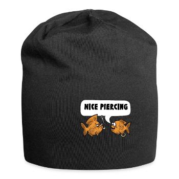 NICE PIERCING Fisch Angelhaken Angler - Jersey-Beanie - Schwarz - Vorne