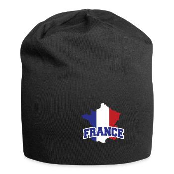 Frankreich - Fahne - Landesgrenze - France - Jersey-Beanie - Schwarz - Vorne
