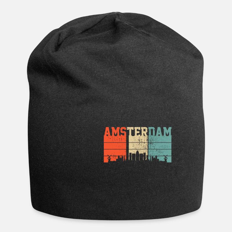 Amsterdam Souvenir - Jersey-Beanie - Schwarz