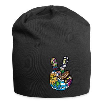 Signes de paix Peace et Paix Signes d’alliance - Bonnet en jersey - noir - Devant