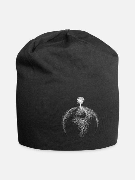 Die Welt, ein Organismus - Jersey-Beanie - Schwarz