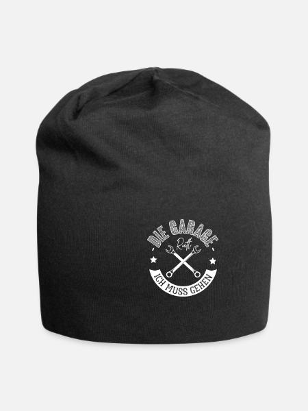 Die Garage ruft Ich muss gehen Mechaniker - Jersey-Beanie - Schwarz