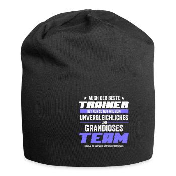Der beste Trainer ist nur so gut wie sein Team - Jersey-Beanie - Schwarz - Vorne