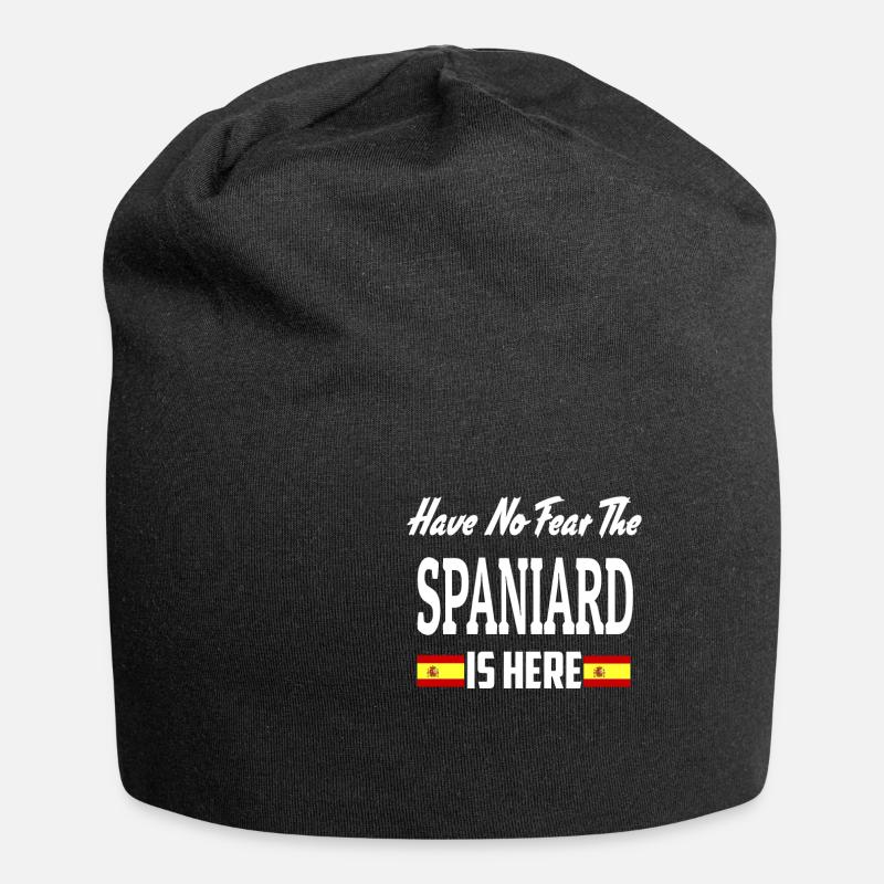 Spanien - Jersey-Beanie - Schwarz