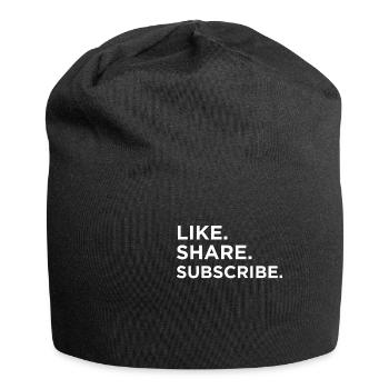 Funny Like. Share. Subscribe. Meme Fans gift - Jersey Beanie - black - Front