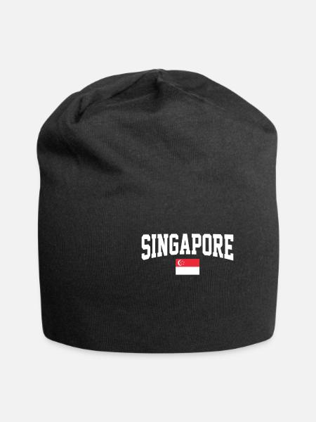 Singapur - Jersey-Beanie - Schwarz