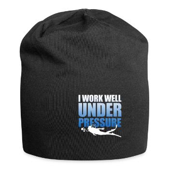 Diver I work well pressure scuba diving diver - Jersey Beanie - black - Front