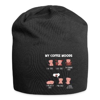 Pig - Piglet - Pigs - Coffee - Coffee Drink - Jersey Beanie - black - Front
