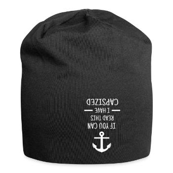 Voile | Marin cadeau | Cadeau voile drôle - Bonnet en jersey - noir - Devant