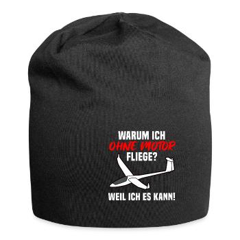 Segelflieger Segelflugzeug Segelflug Humor - Jersey-Beanie - Schwarz - Vorne