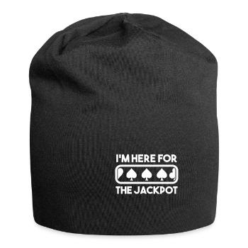 Poker Geschenk Spielkarten Kasino Glückspiel Gewin - Jersey-Beanie - Schwarz - Vorne