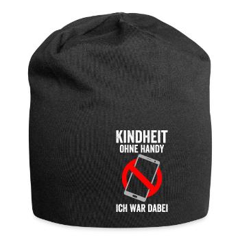 Kindheit ohne Handy Ich war dabei Kindheit Han - Jersey-Beanie - Schwarz - Vorne