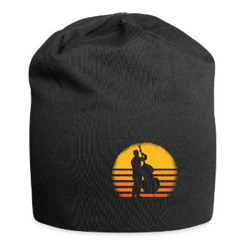 Kontrabass Retro Kontrabassist Jazz Geschenk - Jersey-Beanie - Schwarz - Vorne
