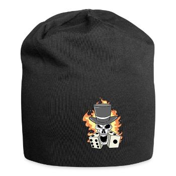 Crâne avec dés - Bonnet en jersey - noir - Devant
