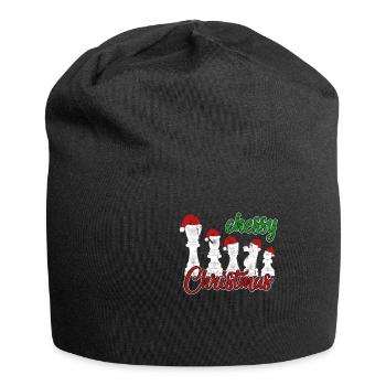 Weihnachtsgeschenk Schach Geschenkidee - Jersey-Beanie - Schwarz - Vorne