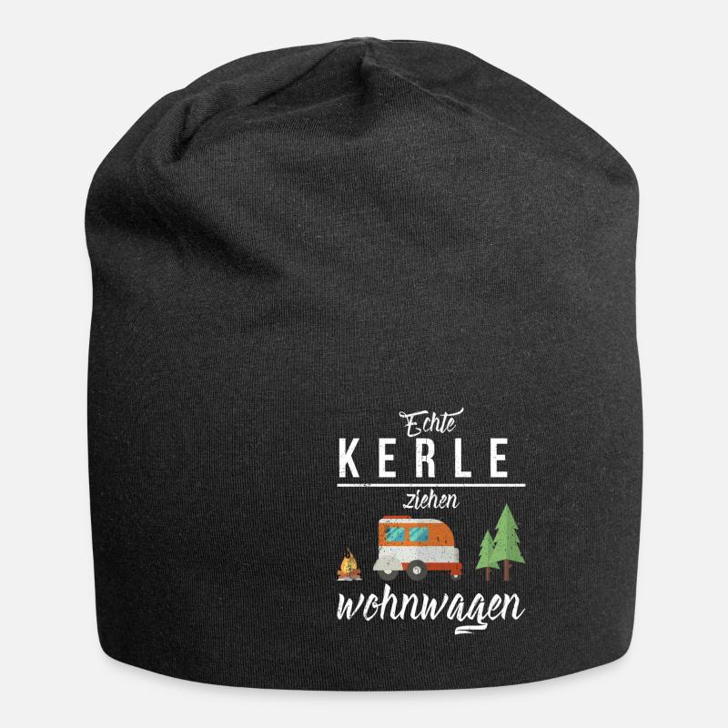 Camping Lustiger Spruch - Jersey-Beanie - Schwarz