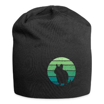 Degu Nagetier Tier - Jersey-Beanie - Schwarz - Vorne