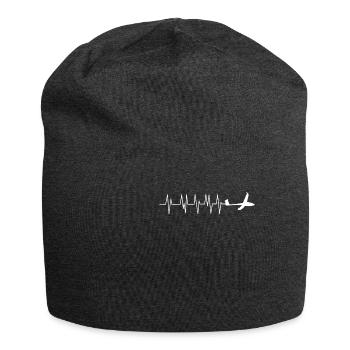 Plane aviation - Jersey Beanie - charcoal grey - Front