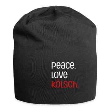 Peace Love Kölsch | Köln, Kölscher Karneval, Bier - Jersey-Beanie - Schwarz - Vorne