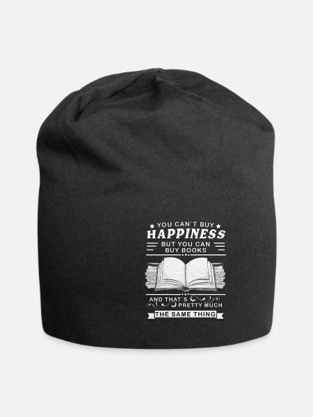 Read book, Happy, books librarian gift - Jersey Beanie - black