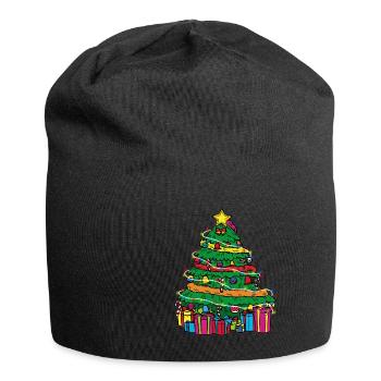 Ornate Christmas tree Christmas tree - Jersey Beanie - black - Front